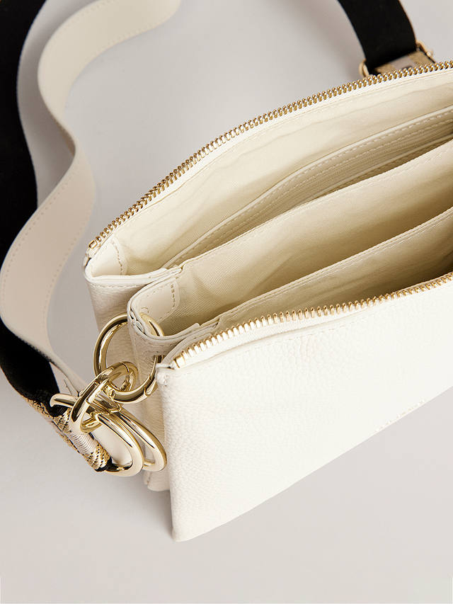 Ted Baker Delphia Branded Webbing Cross Body Bag, White