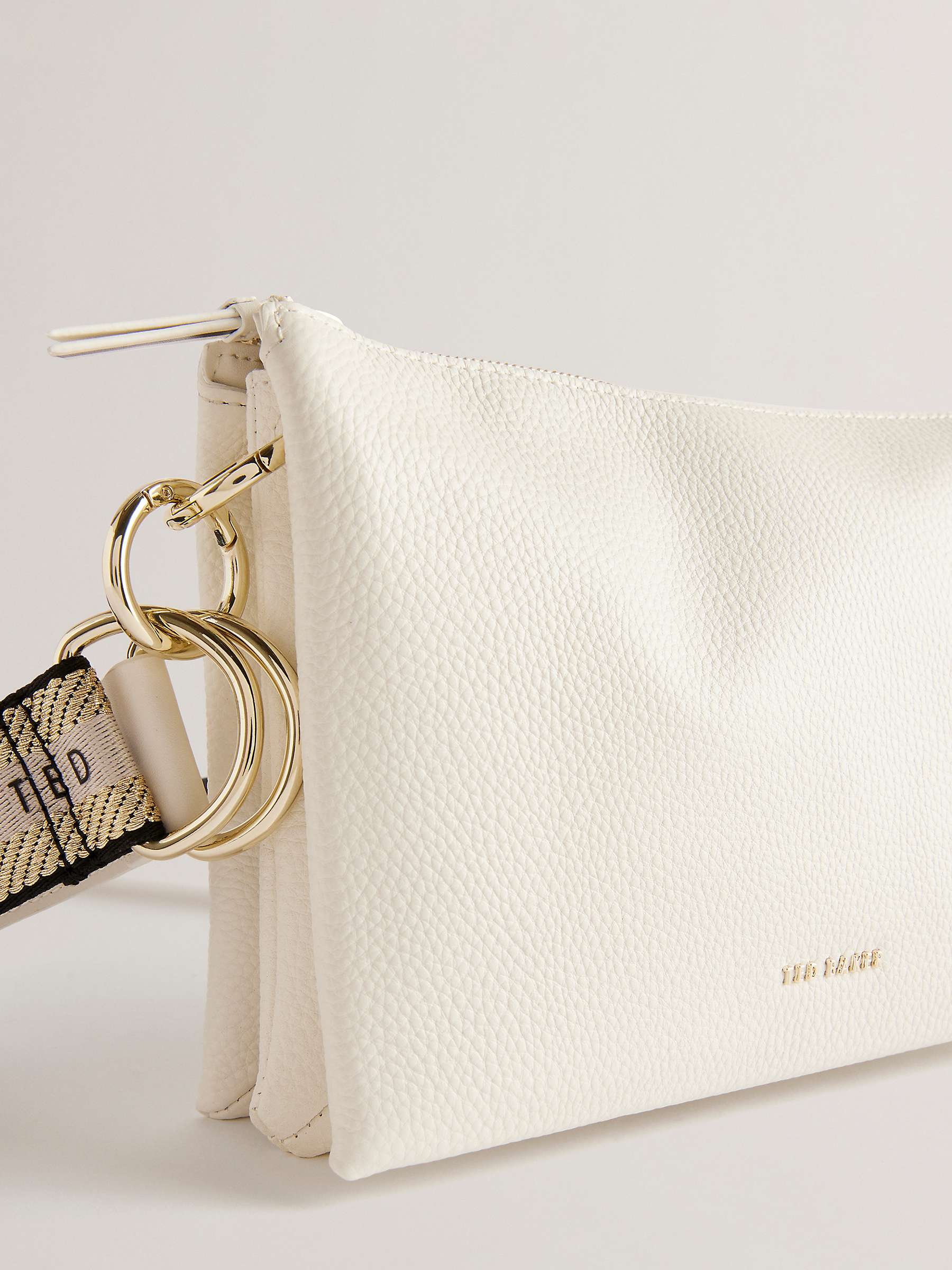 Buy Ted Baker Delphia Branded Webbing Cross Body Bag, White Online at johnlewis.com