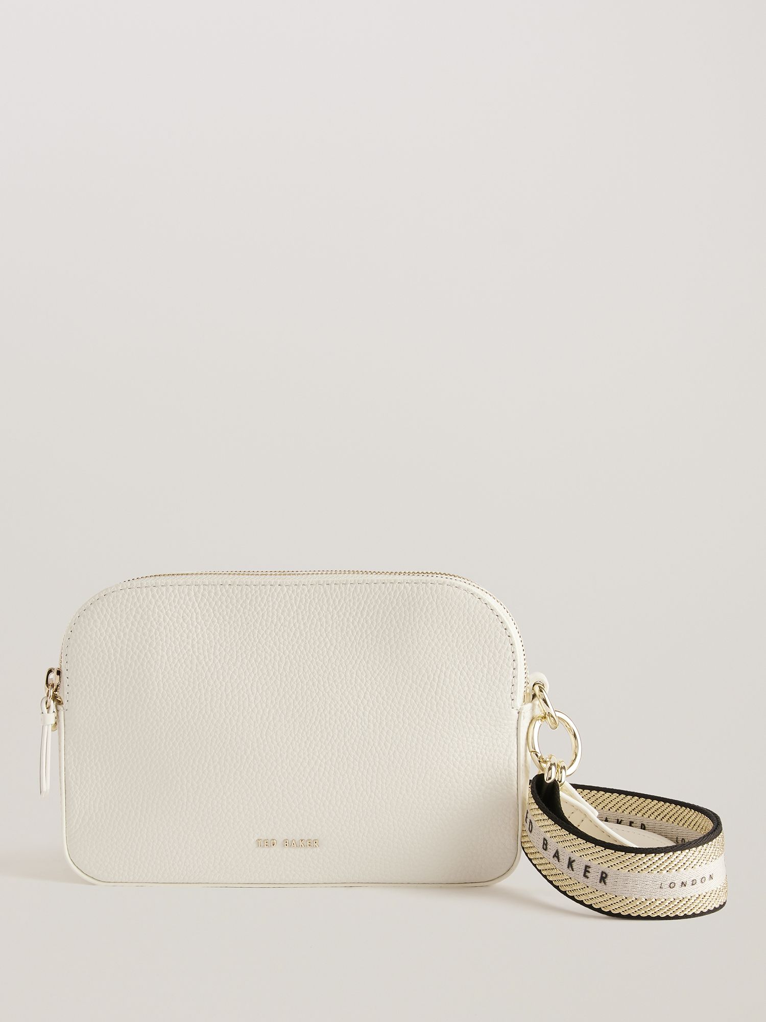 Ted Baker Dailiah Branded Webbing Leather Camera Bag, White