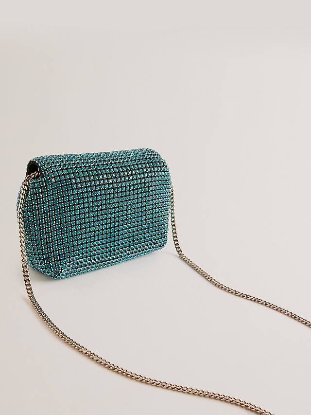 Ted Baker Gliters Crystal Embellished Clutch Bag, Blue