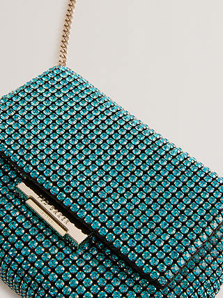 Ted Baker Gliters Crystal Embellished Clutch Bag, Blue