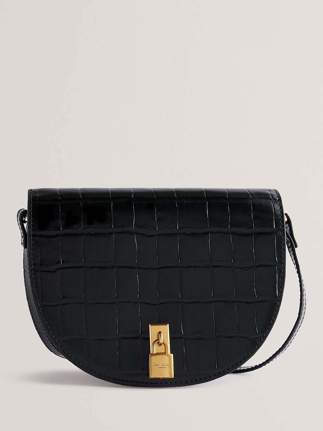 Buy Ted Baker Sohho Croc Effect Leather Saddle Bag Online at johnlewis.com