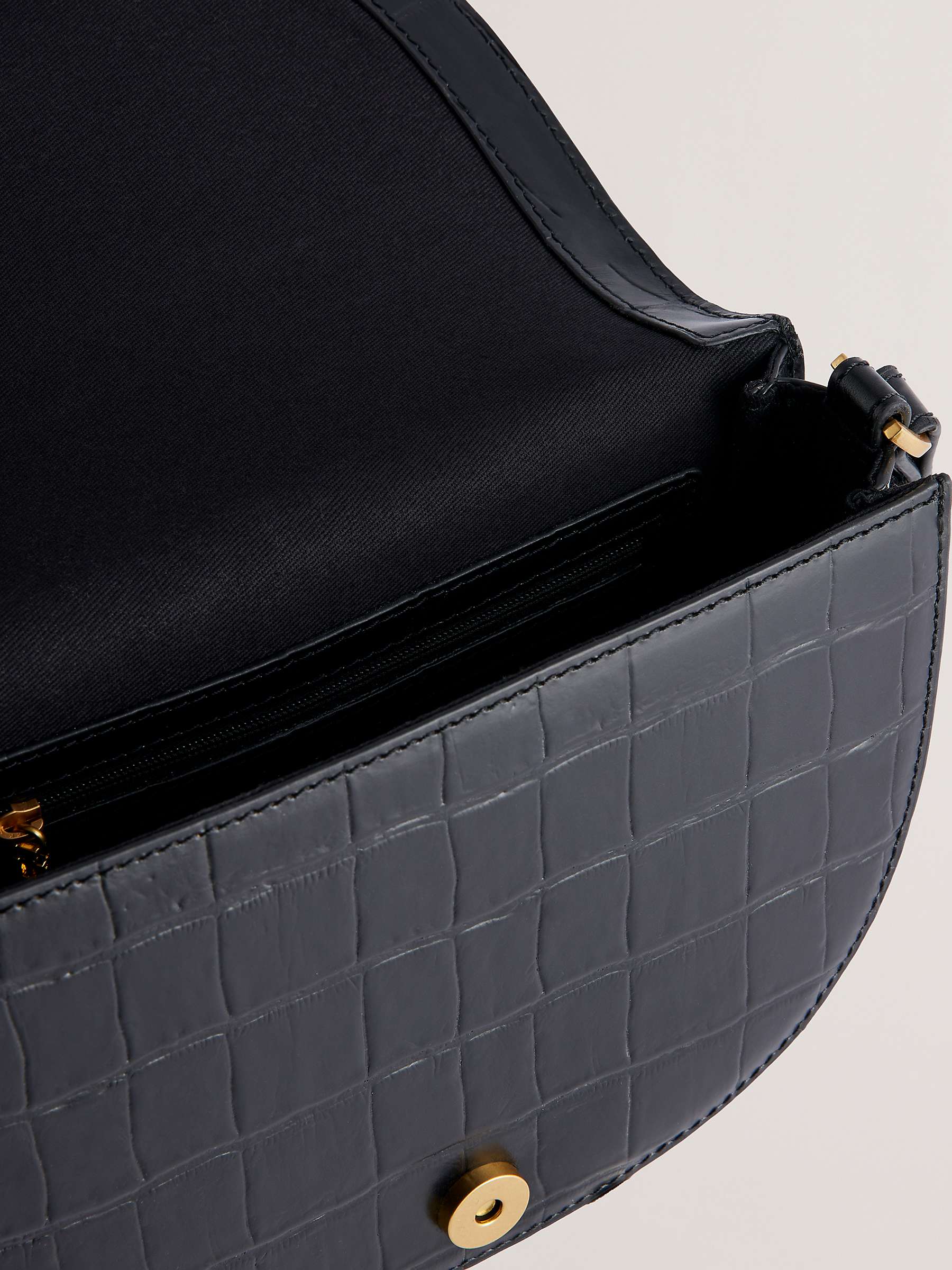 Buy Ted Baker Sohho Croc Effect Leather Saddle Bag Online at johnlewis.com