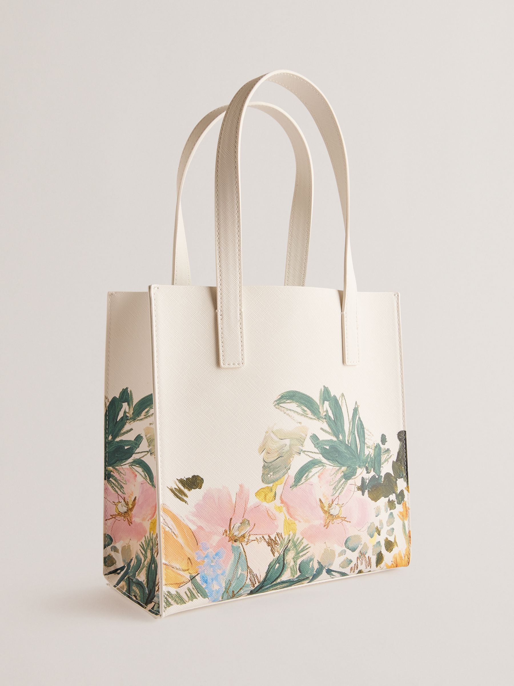 Ted Baker Meakon Painted Meadow Small Icon Bag, Cream/Multi at John ...