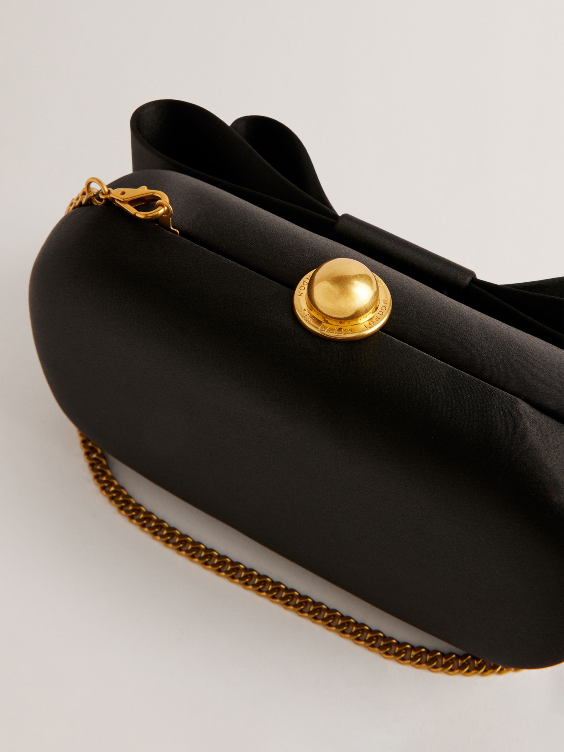 Buy TEd Baker Bowelaa Satin Bow Clutch Bag, Black Online at johnlewis.com