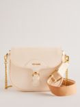 Ted Baker Esia Leather Cross Body Saddle Bag, Ivory