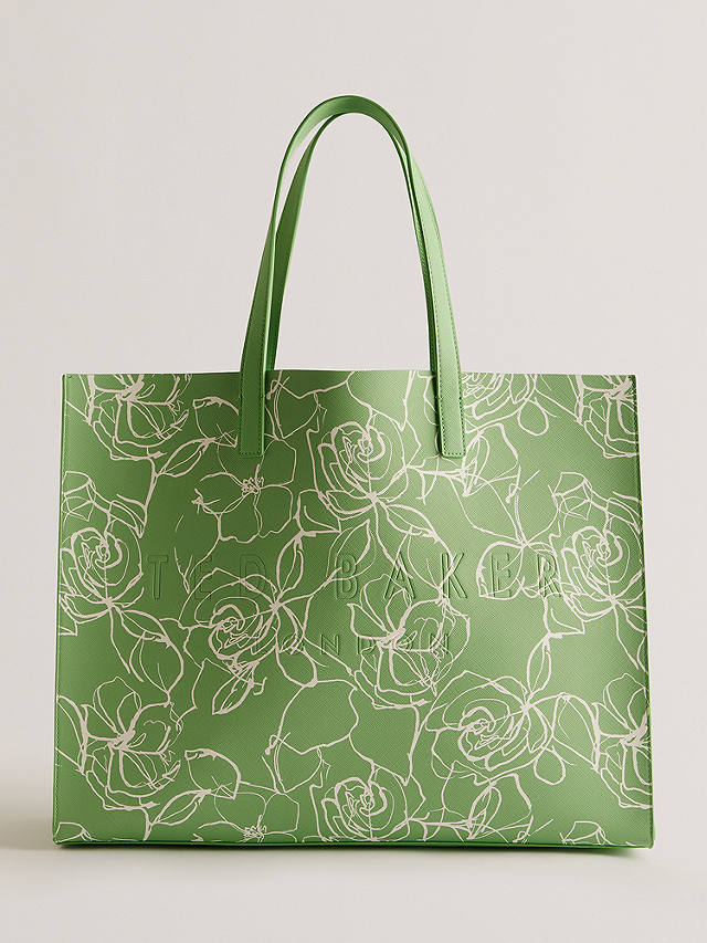 Ted Baker Linacon Linear Floral East West Icon Bag, Green/Ivory