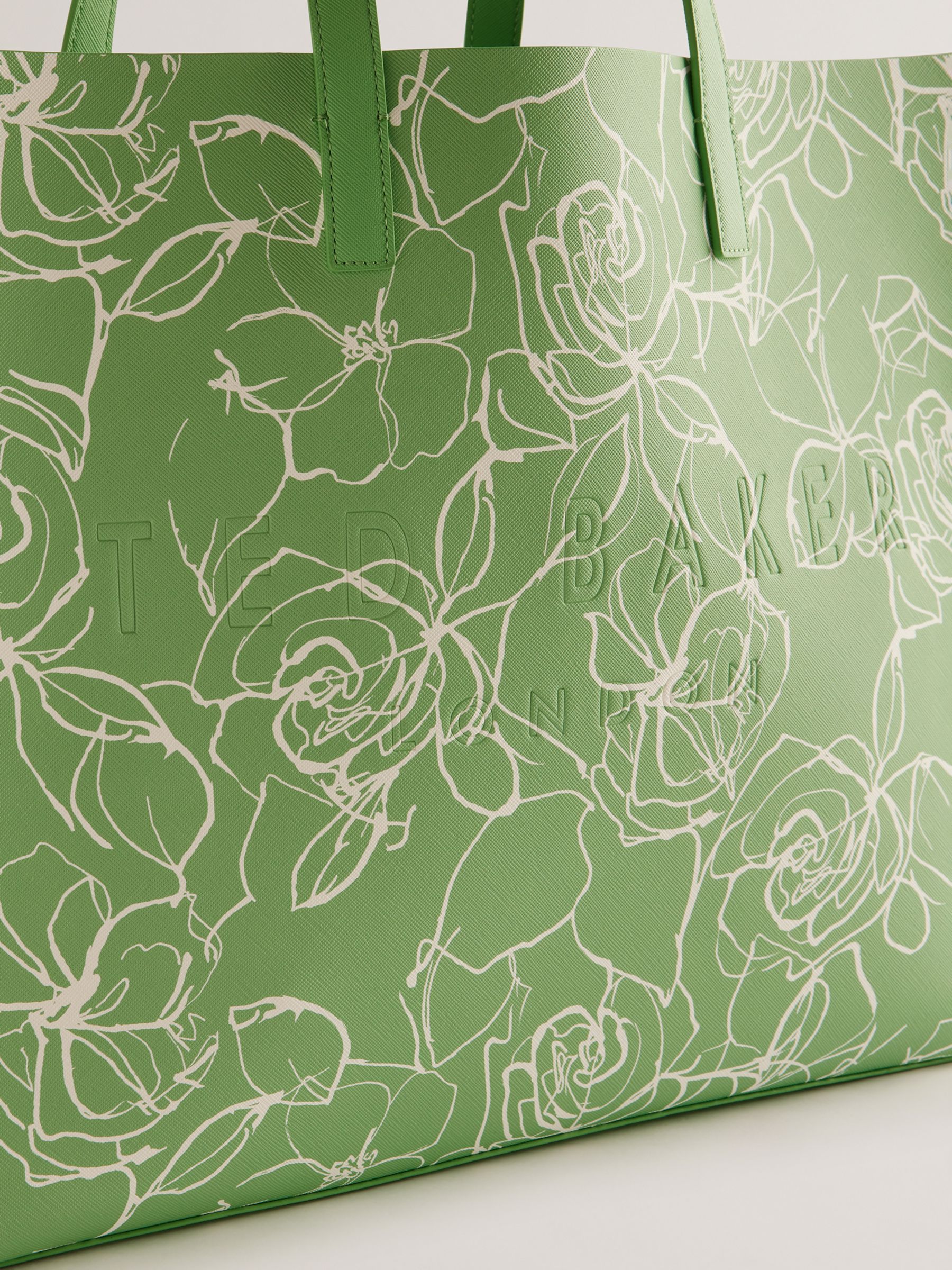 Buy Ted Baker Linacon Linear Floral East West Icon Bag, Green/Ivory Online at johnlewis.com