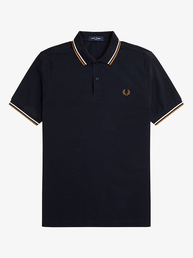 Fred Perry Twin Tipped Short Sleeve Polo Shirt, Navy