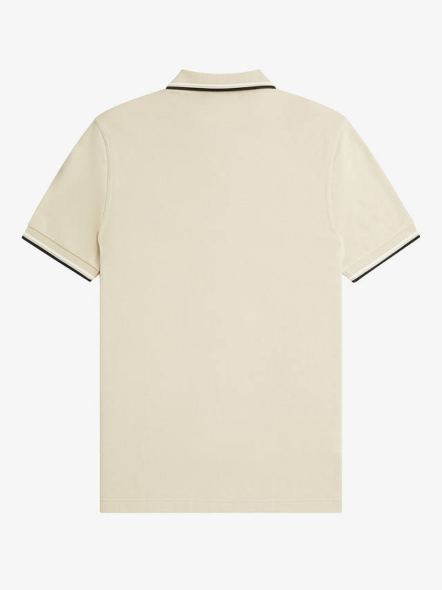 Fred Perry Twin Tipped Short Sleeve Polo Shirt, Oatmeal/Ecru
