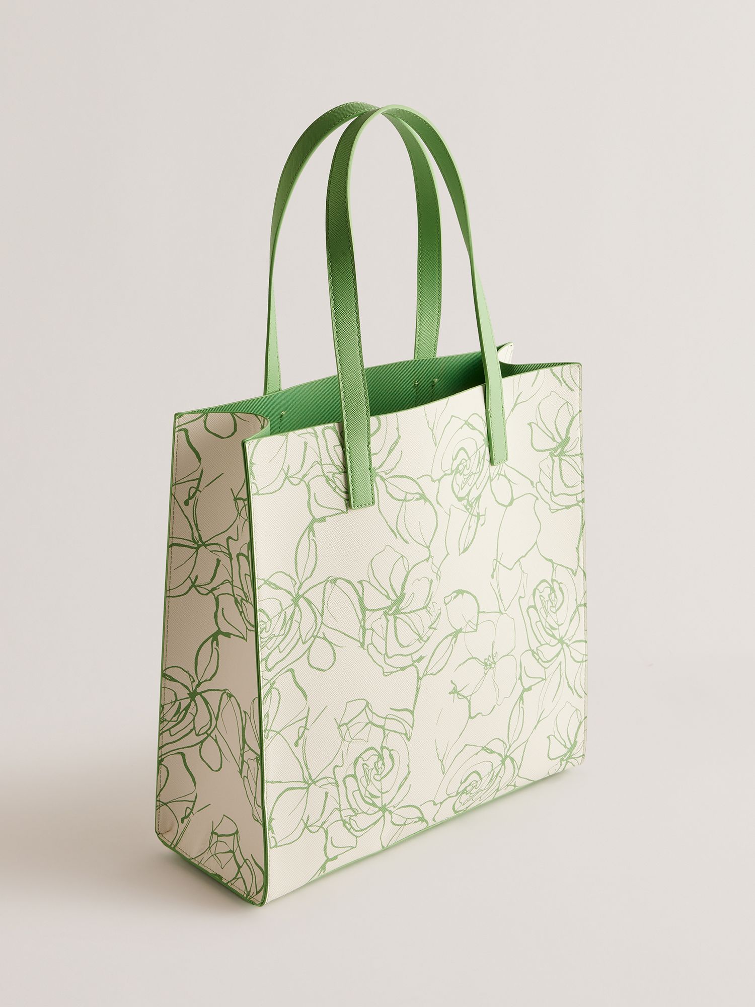 Buy Ted Baker Linicon Linear Floral Large Icon Bag, Cream/Green Online at johnlewis.com