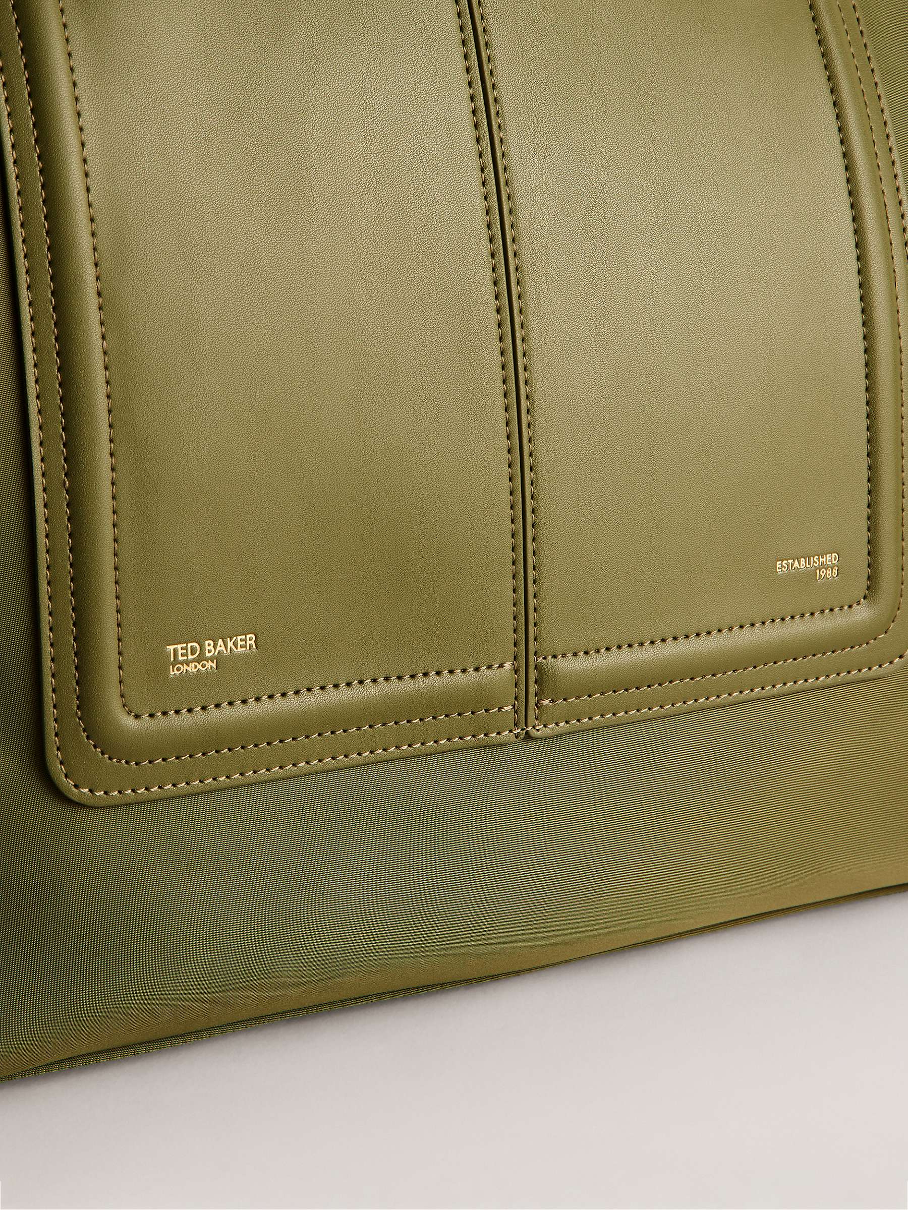 Buy Ted Baker Voyaage Zip Top Tote Bag, Dark Green Online at johnlewis.com