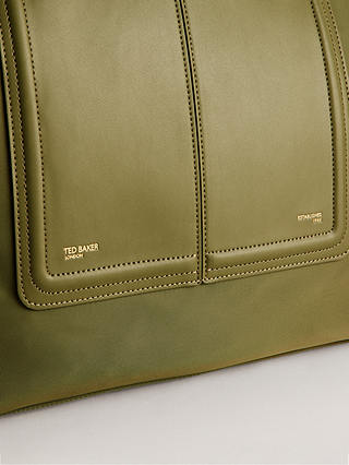 Ted Baker Voyaage Zip Top Tote Bag, Dark Green
