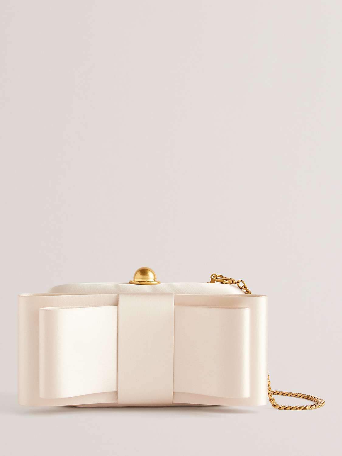 Buy Ted Baker Bowelaa Satin Bow Clutch Bag, Ivory Online at johnlewis.com