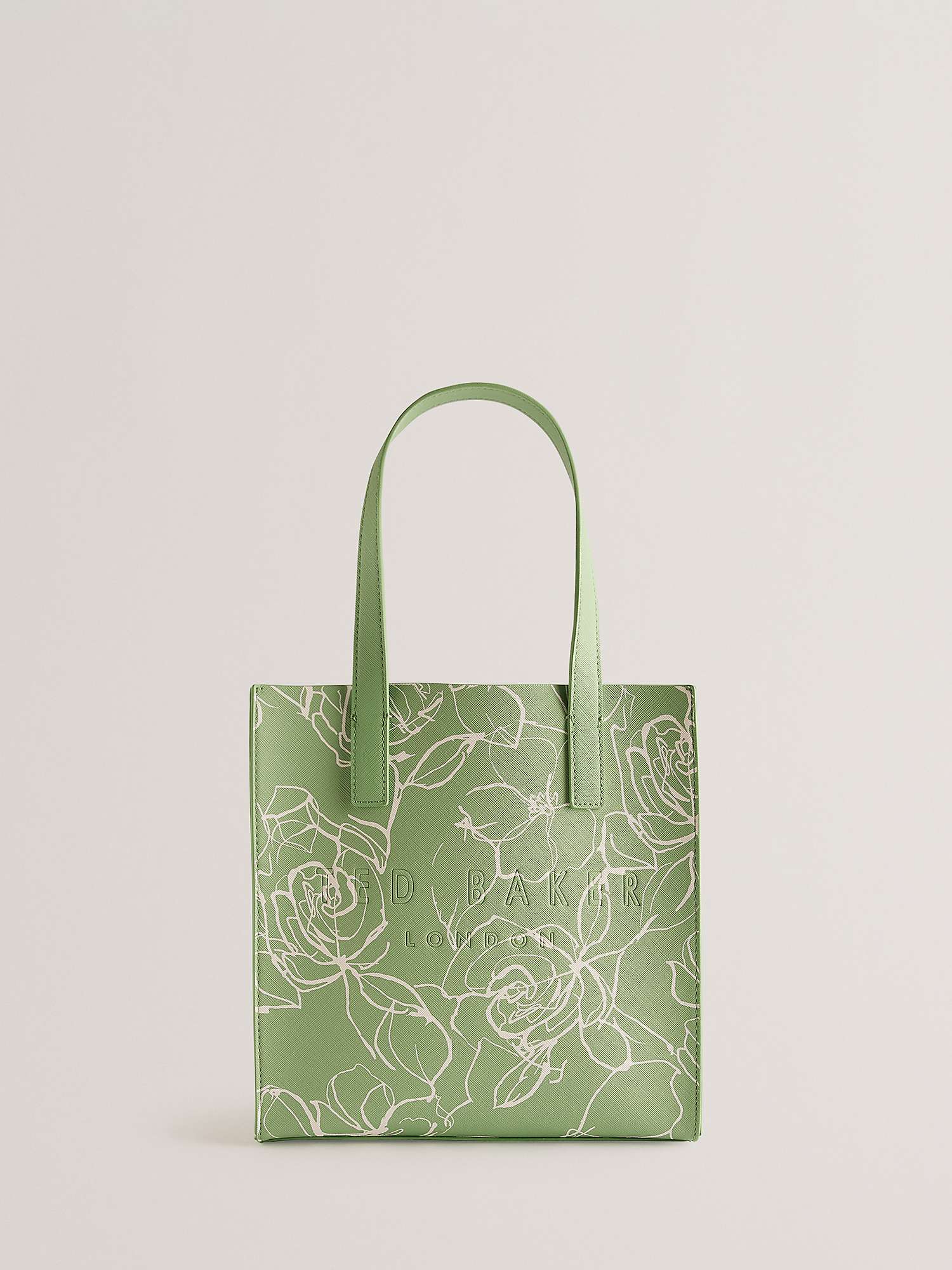 Buy Ted Baker Linear Floral Small Icon Bag, Light Green/Ivory Online at johnlewis.com