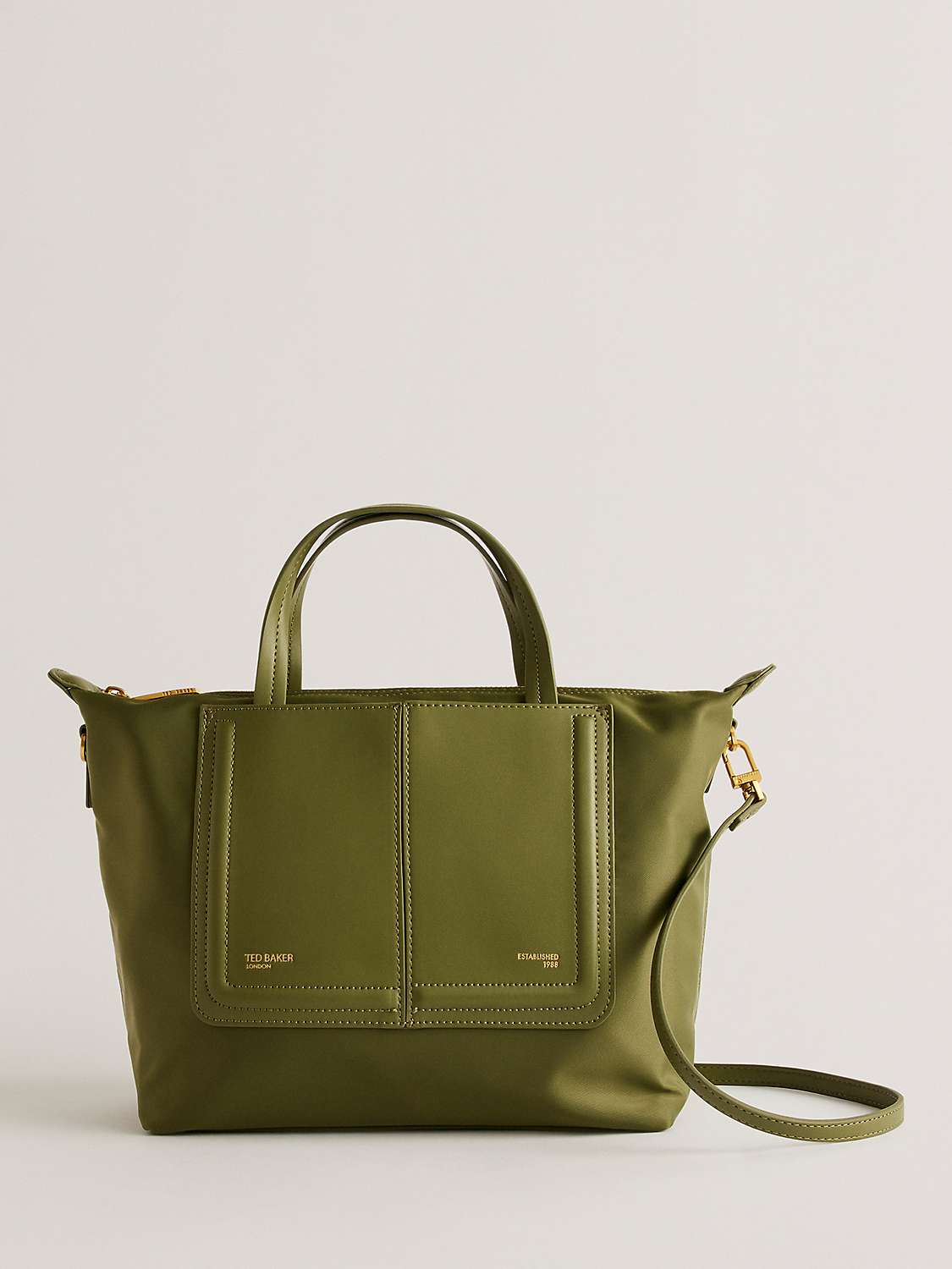 Buy Ted Baker Voyena Small Tote Bag, Dark Green Online at johnlewis.com