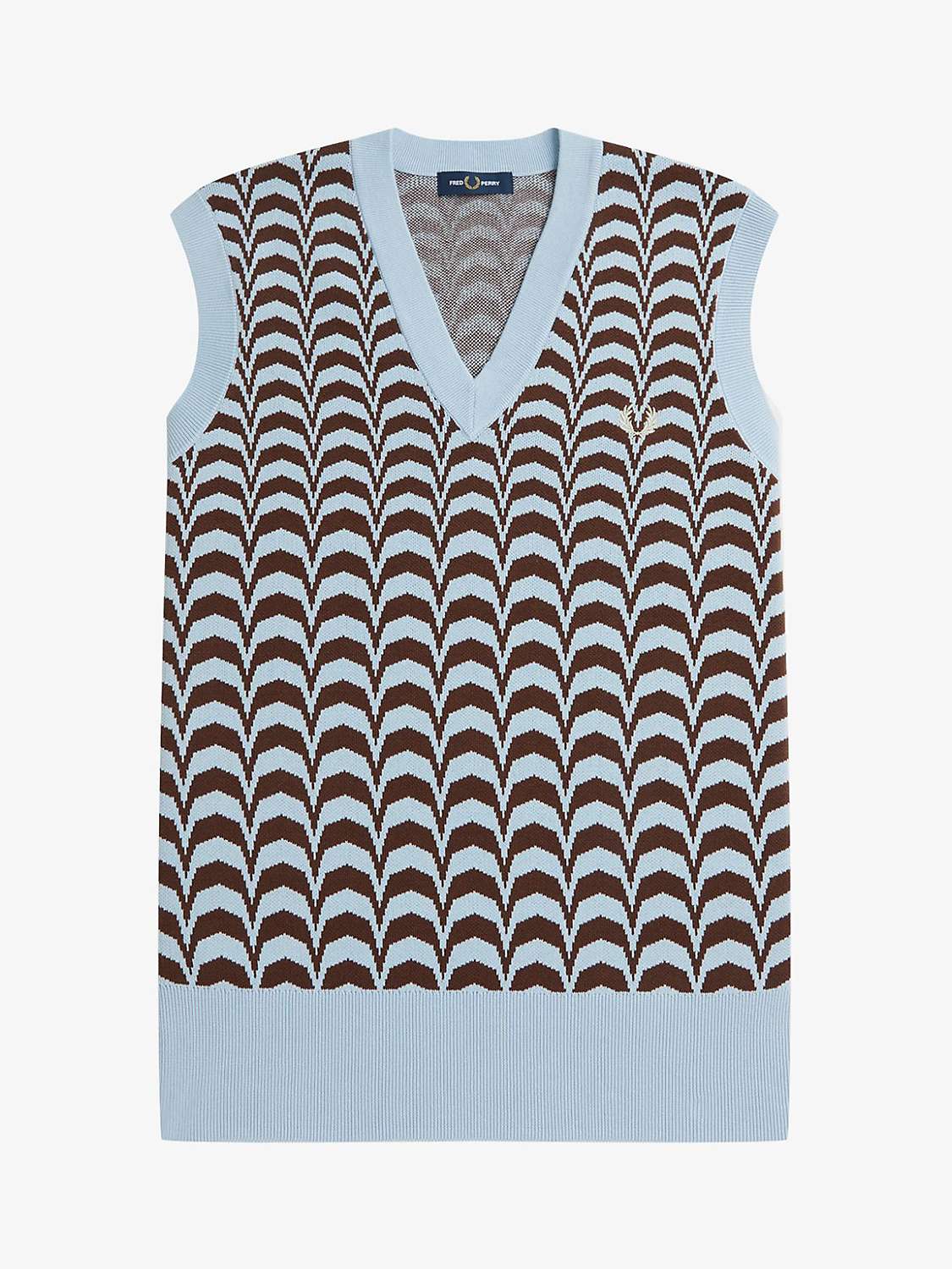 Buy Fred Perry Jacquard Knitted Tank Jumper, Blue/Black Online at johnlewis.com