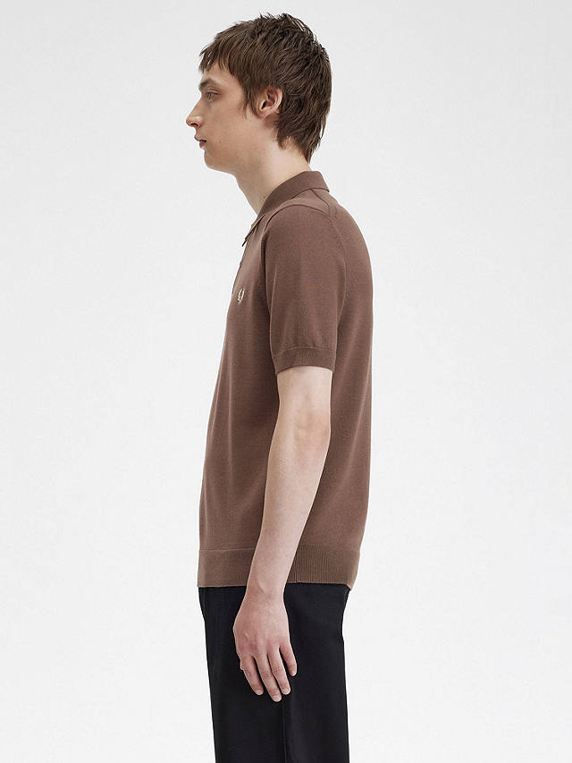 Fred Perry Wool Blend Classic Knitted Polo Shirt, Carrington Brick