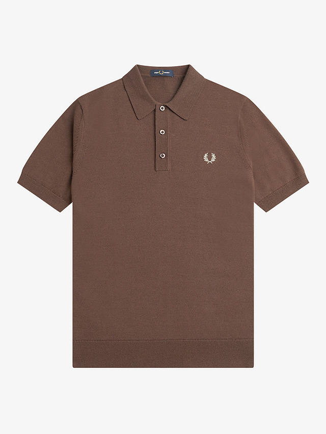 Fred Perry Wool Blend Classic Knitted Polo Shirt, Carrington Brick