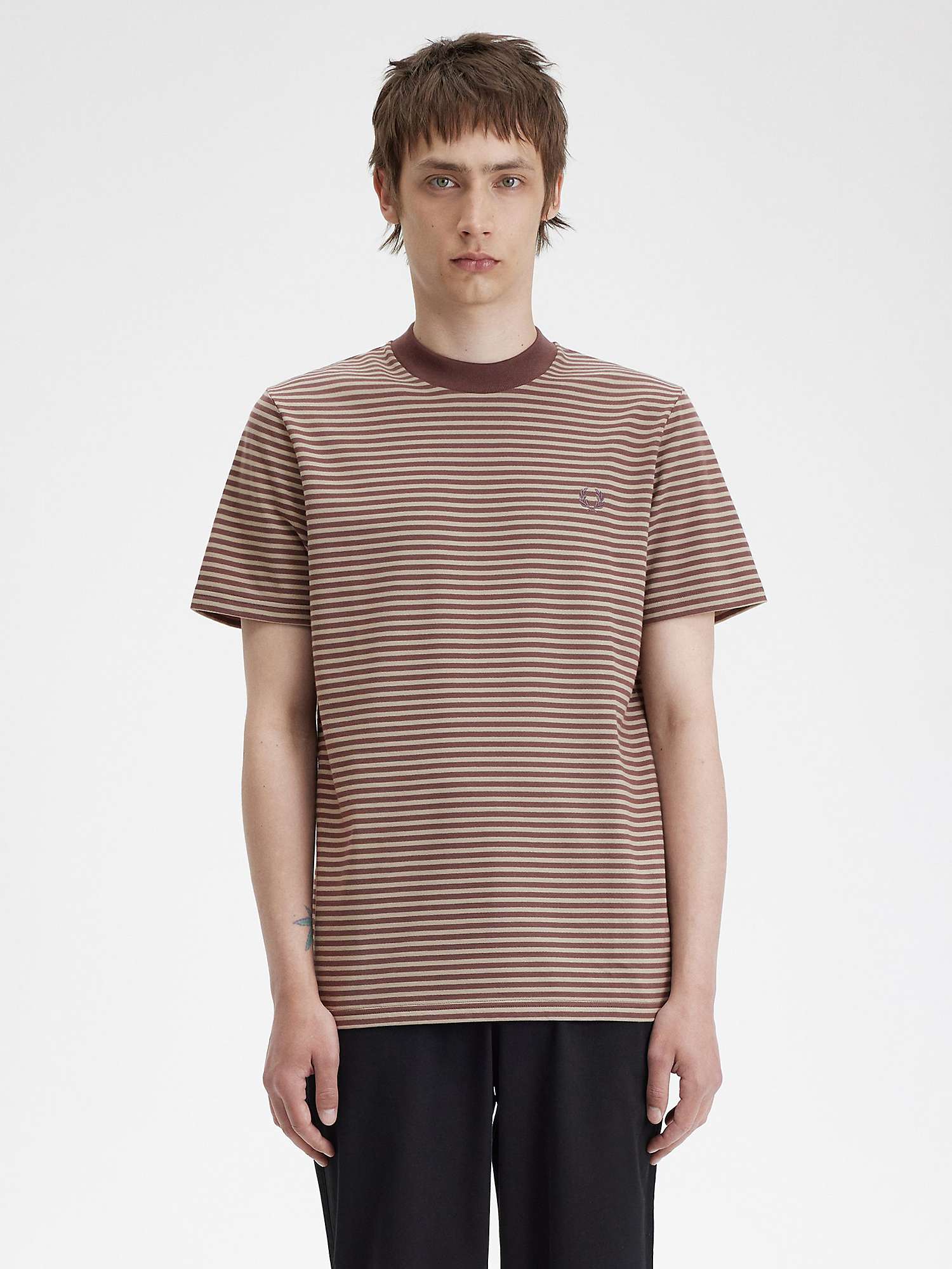 Buy Fred Perry Stripe Heavy T-Shirt, Red/Multi Online at johnlewis.com
