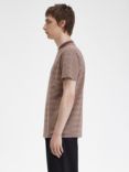 Fred Perry Stripe Heavy T-Shirt, Red/Multi, Red/Multi