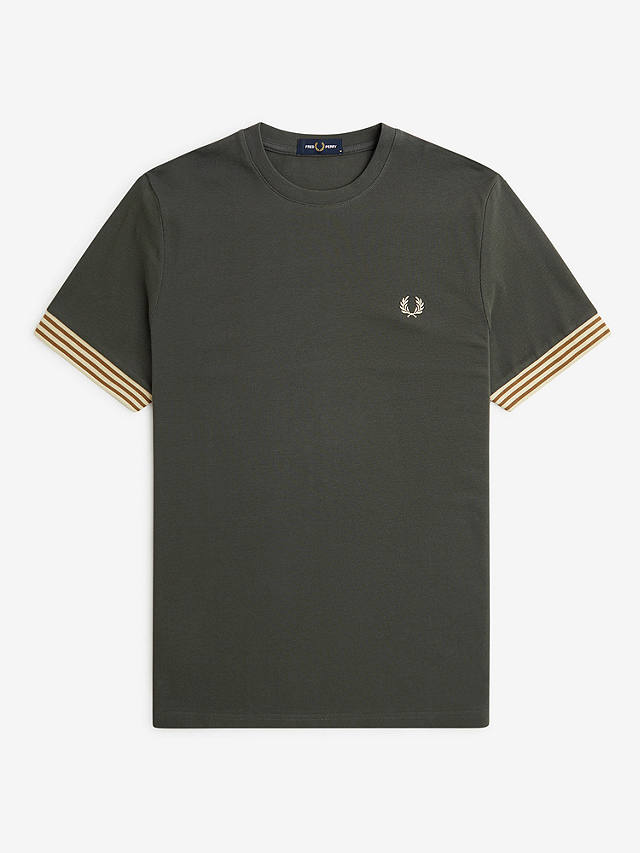 Fred Perry Stripe Cuff T-Shirt, Green/Multi