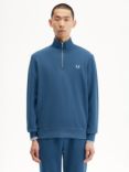 Fred Perry Half Zip Sweatshirt, Mdnghtbl/Lghice