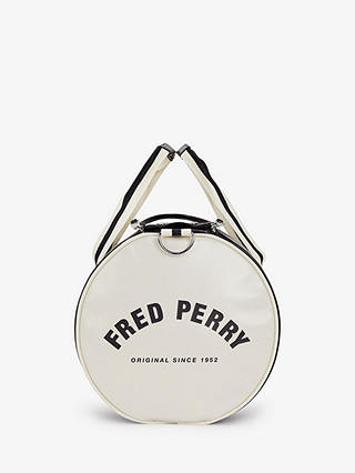 Fred Perry Classic Barrel Bag, Black/Ecru