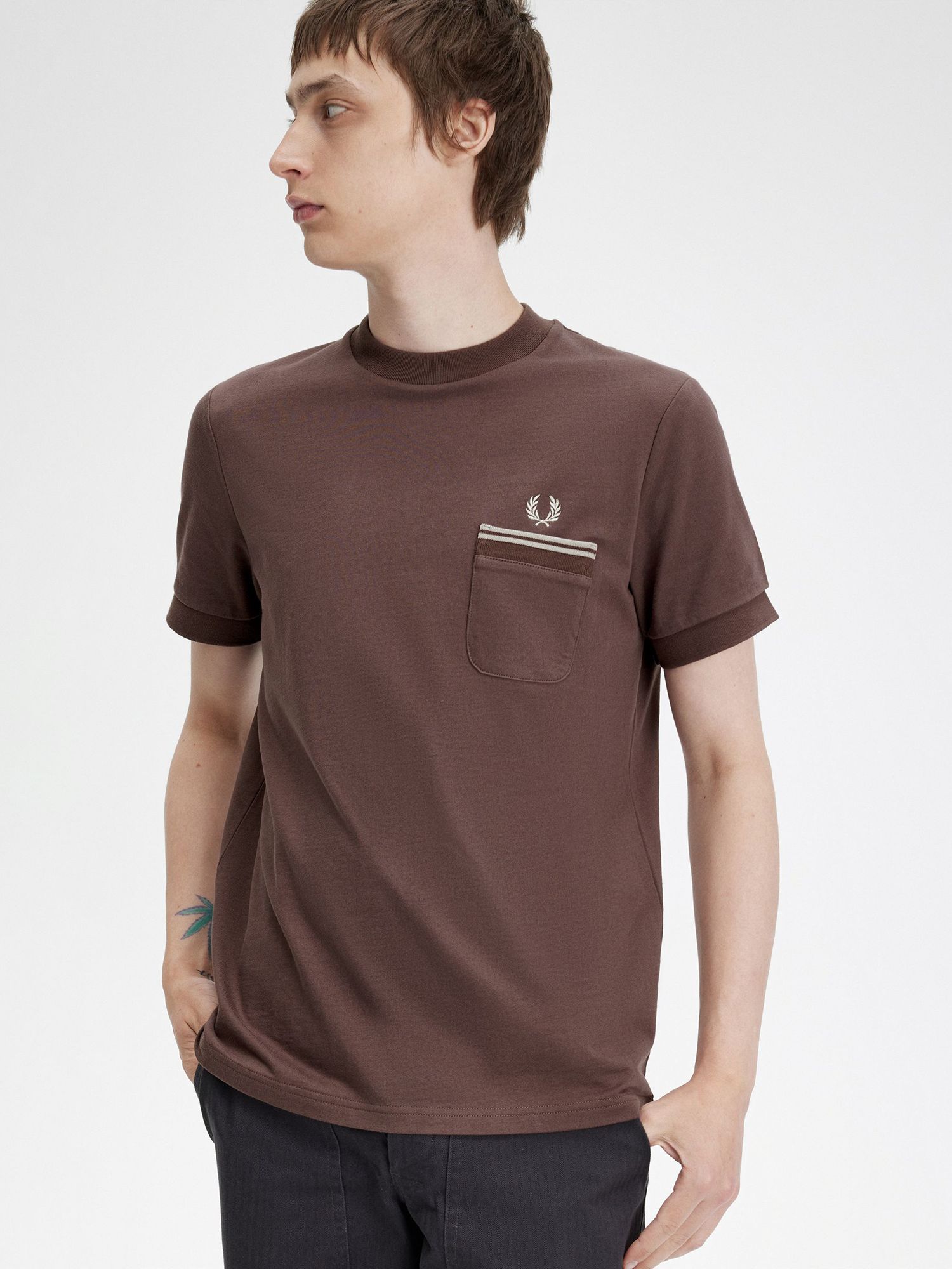 Fred Perry Cotton Crew Neck T-Shirt, Red, M