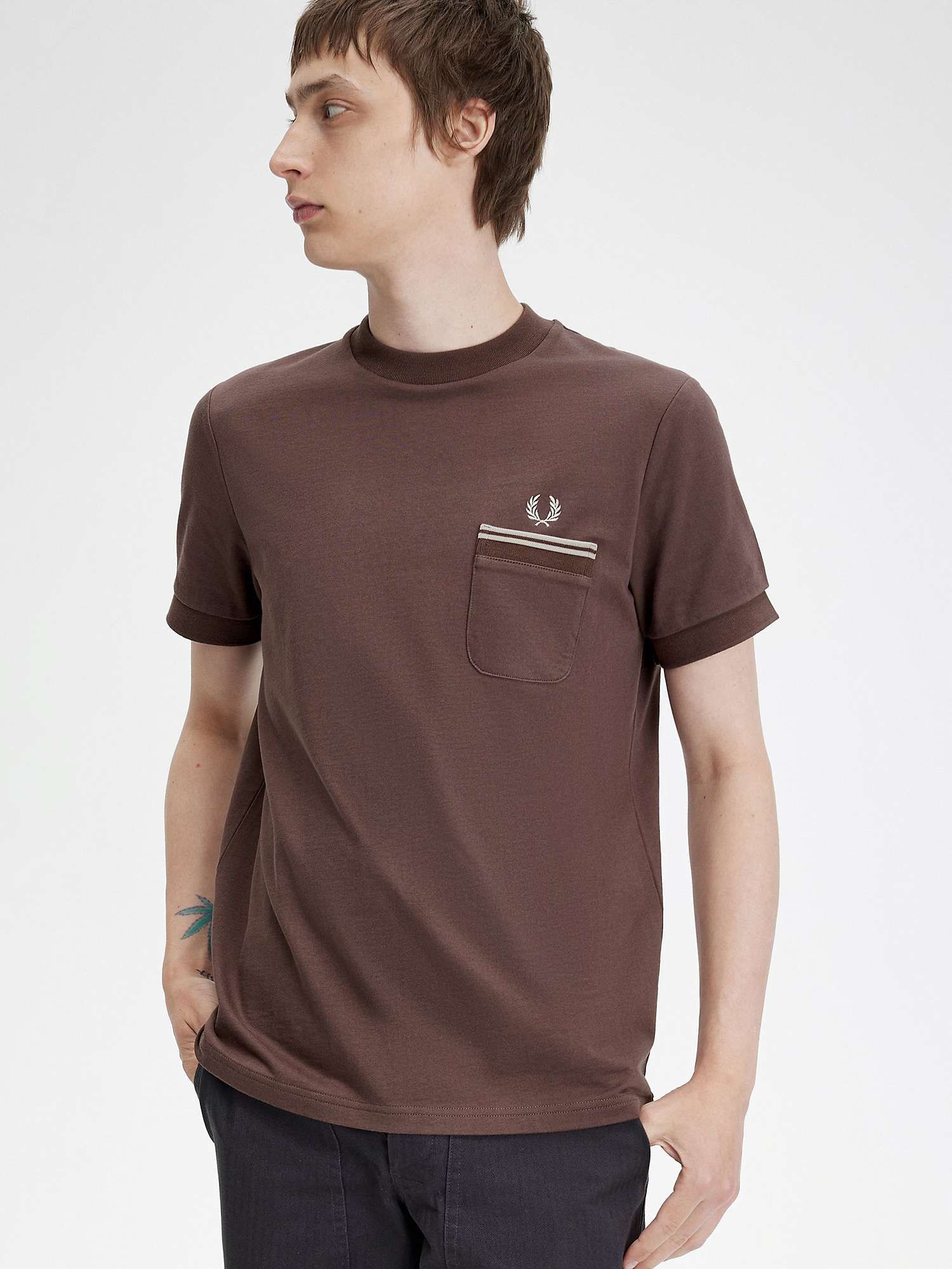 Buy Fred Perry Cotton Crew Neck T-Shirt, Red Online at johnlewis.com