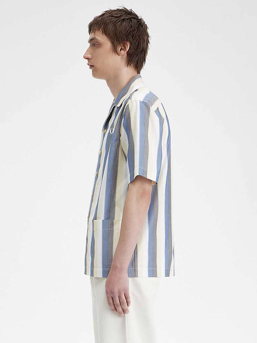 Buy Fred Perry Cotton Revere Collar Shirt, Blue/Multi Online at johnlewis.com