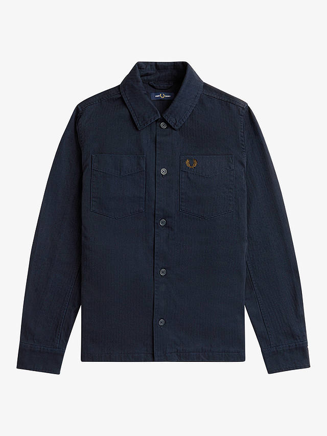 Fred Perry Herringbone Overshirt, Navy