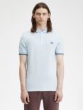 Fred Perry Twin Tipped Short Sleeve Polo Shirt, Lice/Blue