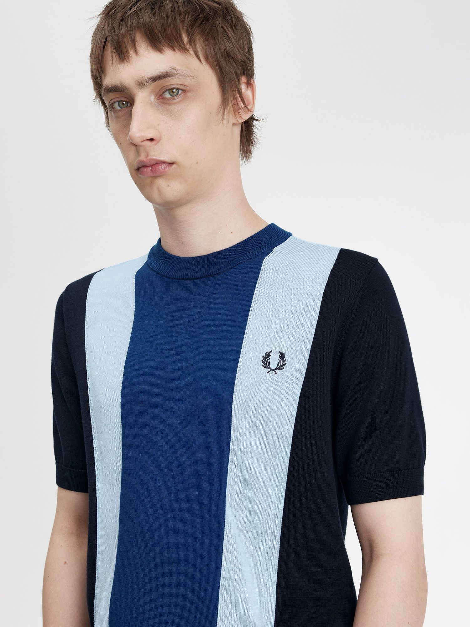 Fred Perry Short Sleeve T-Shirt, Navy/Multi, S