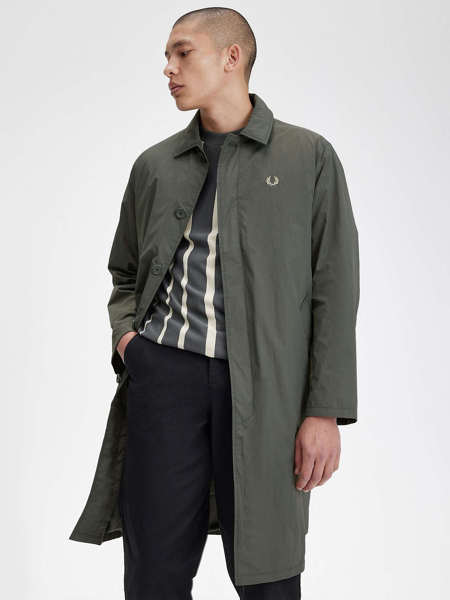 Buy Fred Perry Shell Mac Jacket, Green Online at johnlewis.com