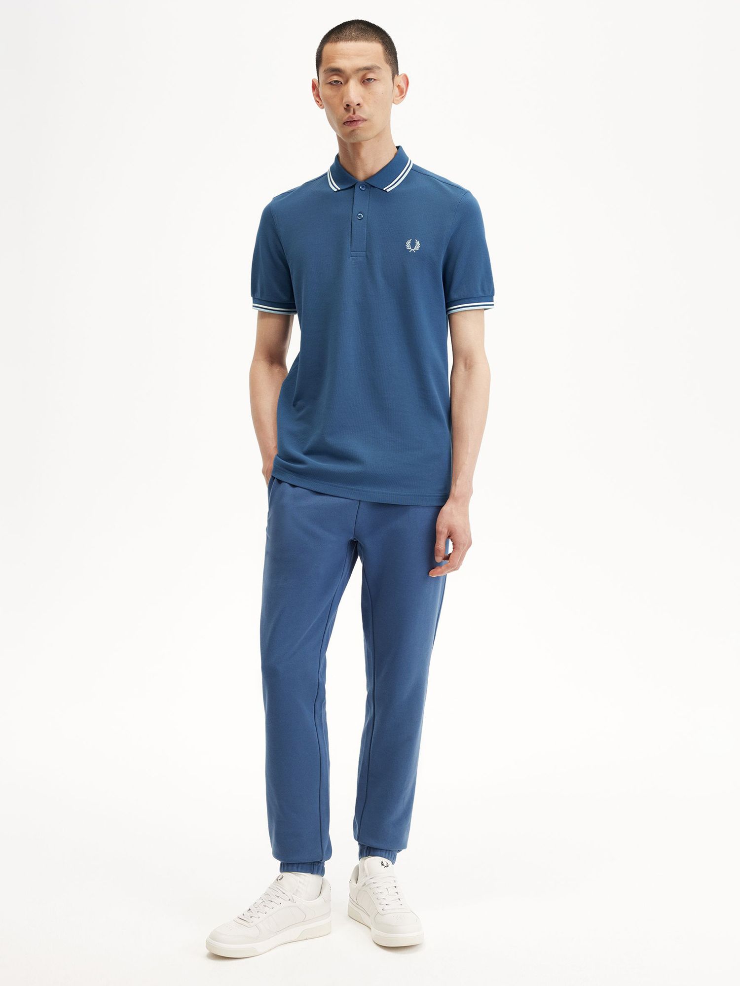 Fred Perry Twin Tipped Short Sleeve Polo Shirt, Blue