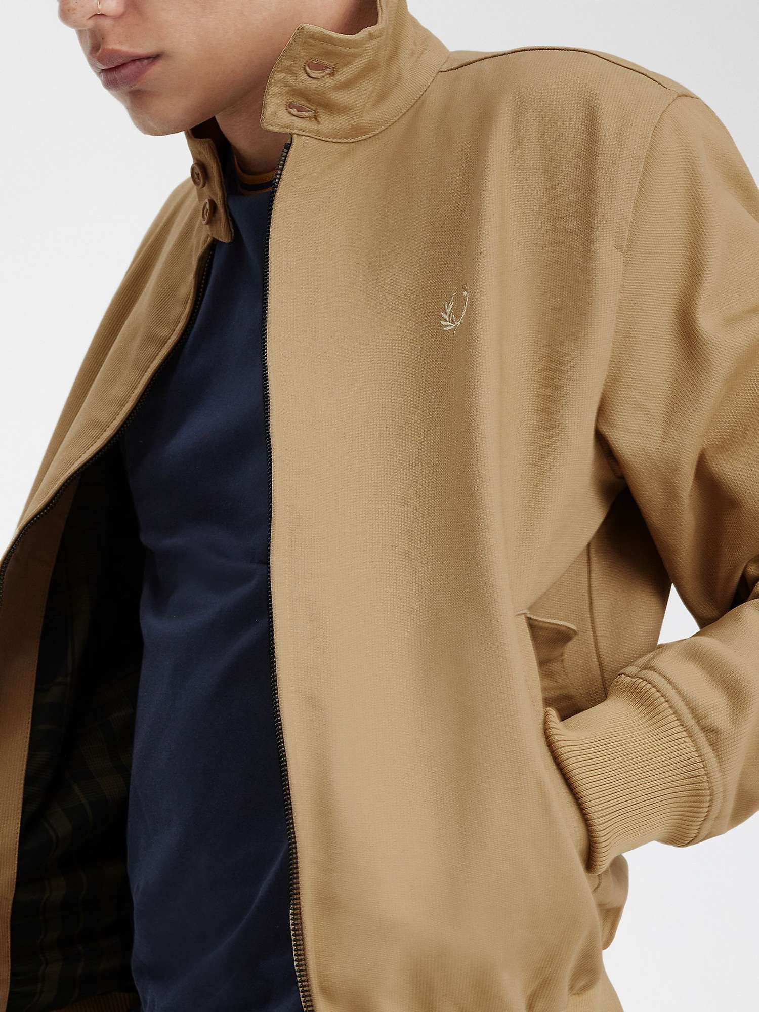 Buy Fred Perry Cord Harrington Jacket, Brown Online at johnlewis.com