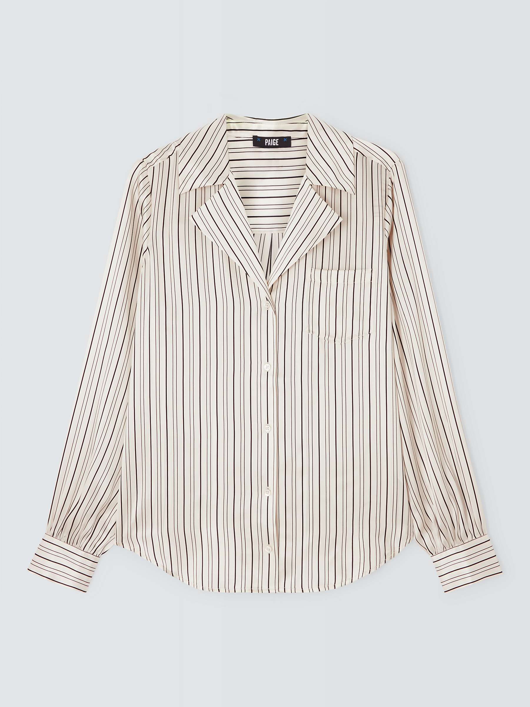 Buy PAIGE Capriana Stripe Silk Shirt, Antique White/Black Online at johnlewis.com