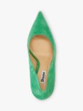 Dune Atlanta Suede High Heel Pointed Court Shoes, Green, Green-suede