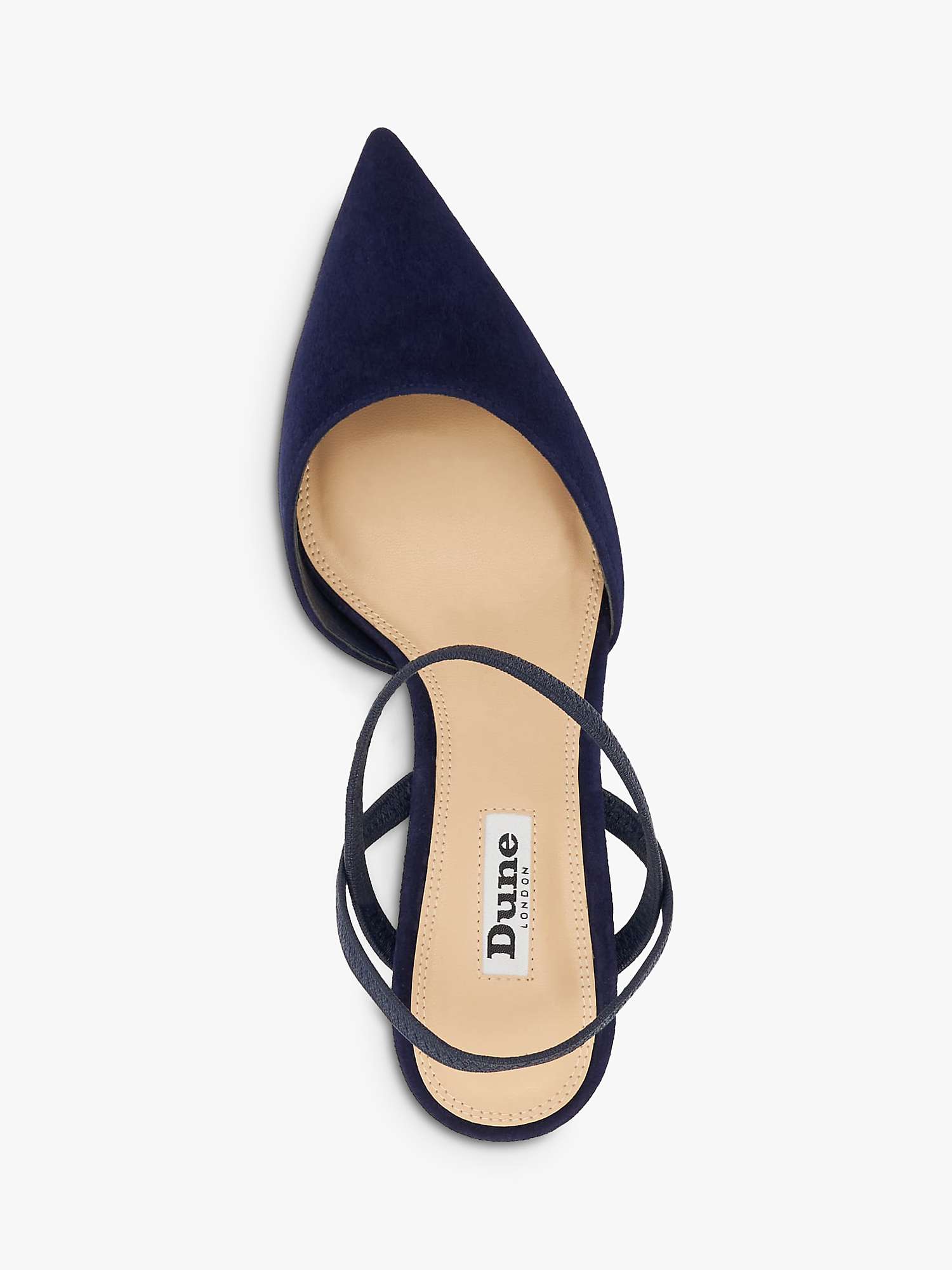 Buy Dune Classical Suede Elasticated Pointed Shoes, Navy Online at johnlewis.com
