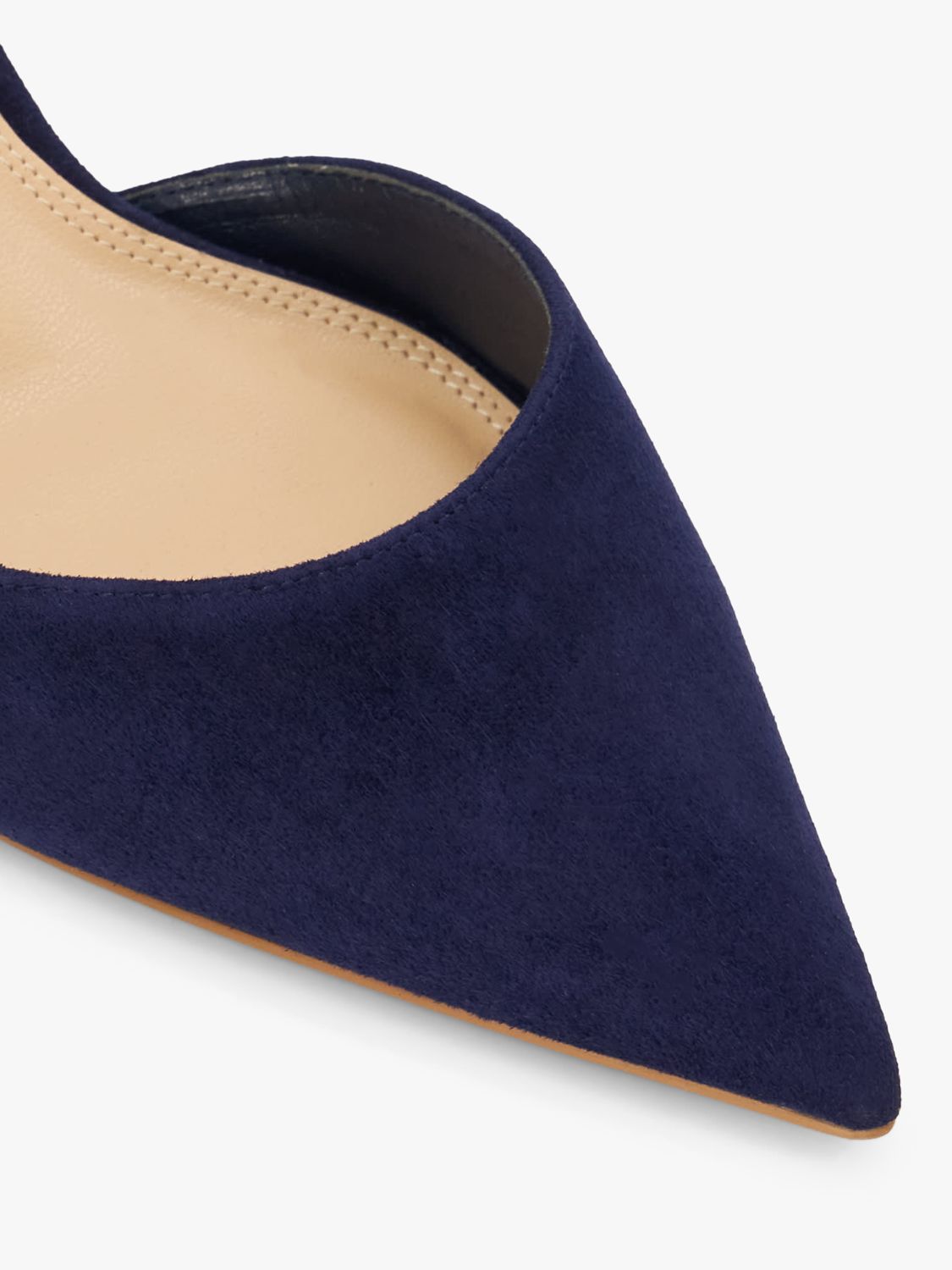 Dune Classical Suede Elasticated Pointed Shoes, Navy, EU40