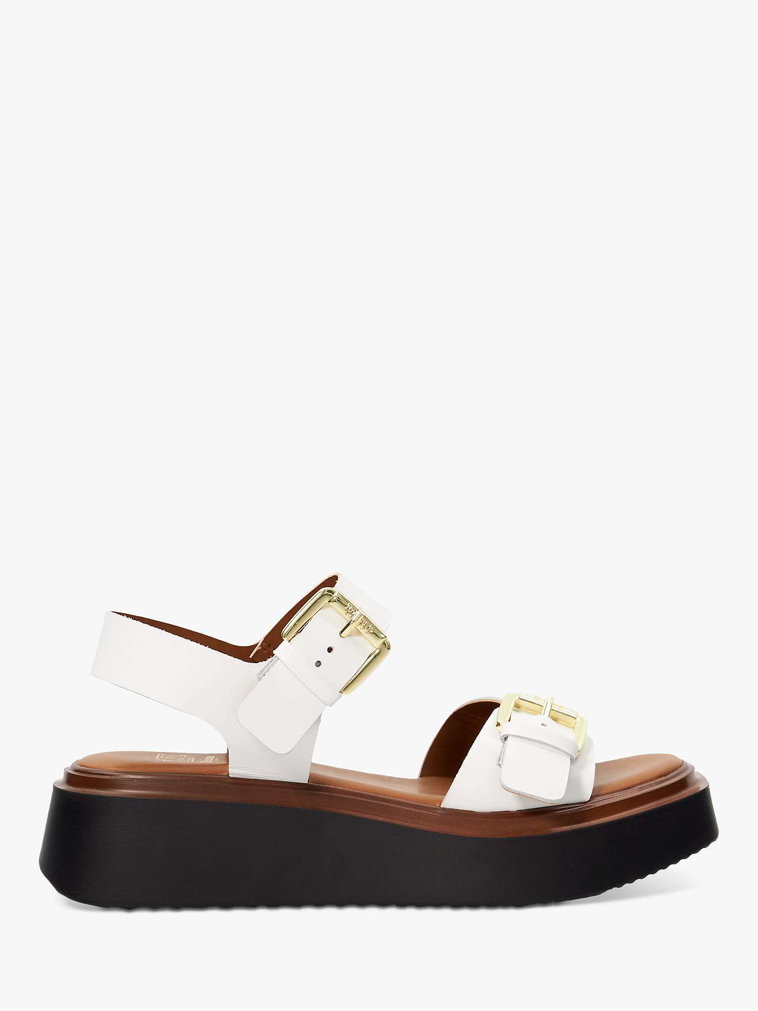 Buy Dune Loells Leather Buckle Sandals, White Online at johnlewis.com