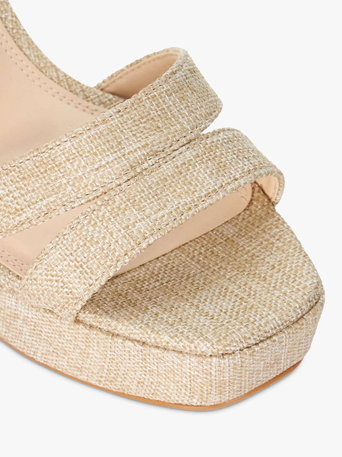 Buy Dune Molten Platform and Block Heel Fabric Sandals, Natural Online at johnlewis.com