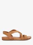 Dune Landies Nubuck Cross Strap Sandals, Camel