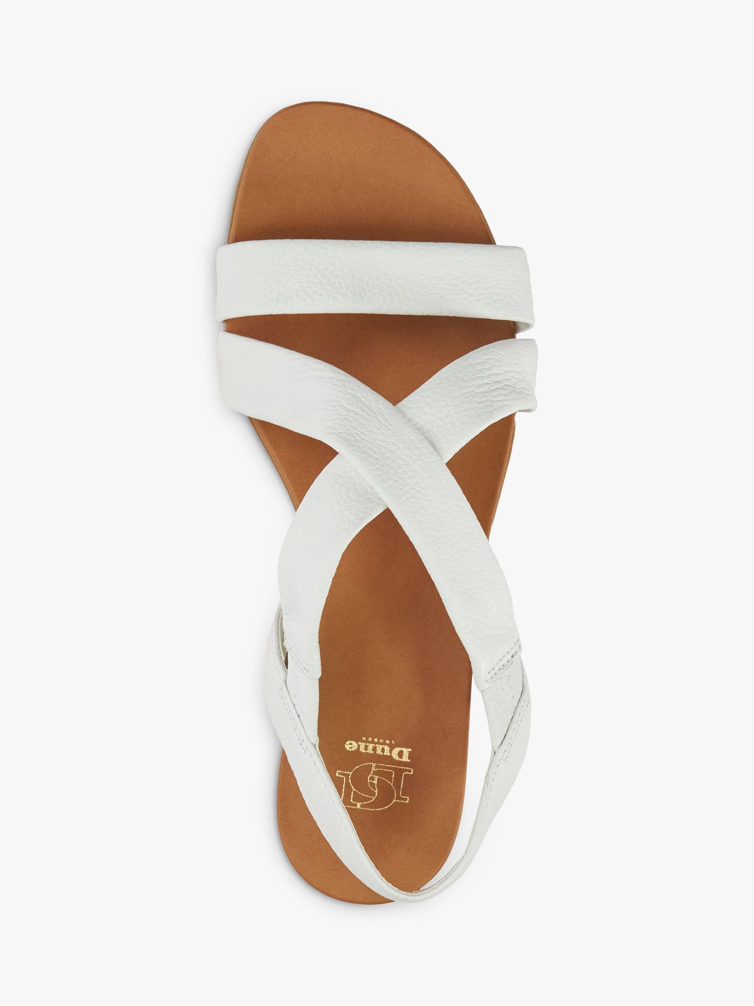 Dune Landies Leather Cross Strap Sandals White At John Lewis And Partners 6131