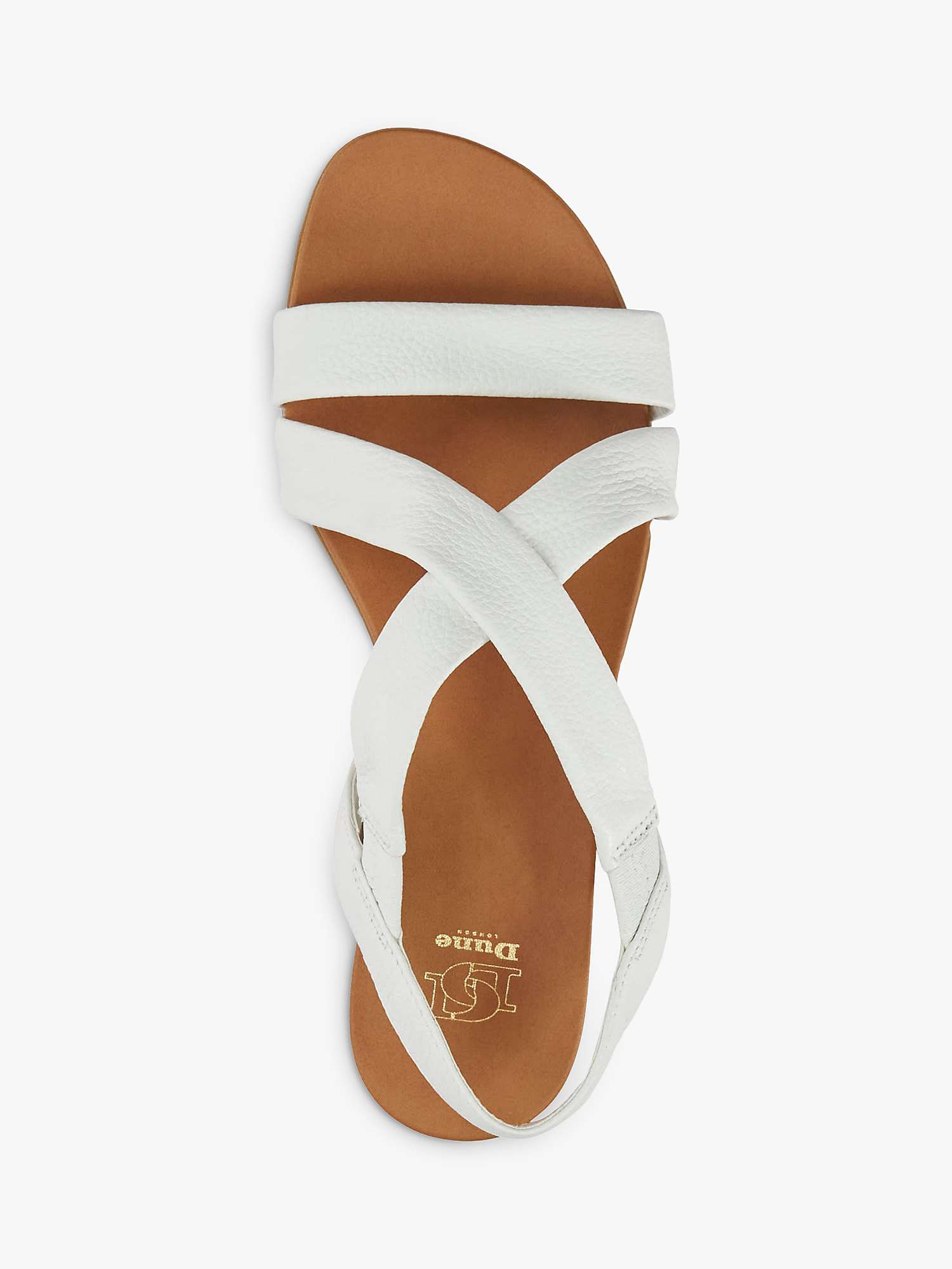 Buy Dune Landies Leather Cross Strap Sandals, White Online at johnlewis.com