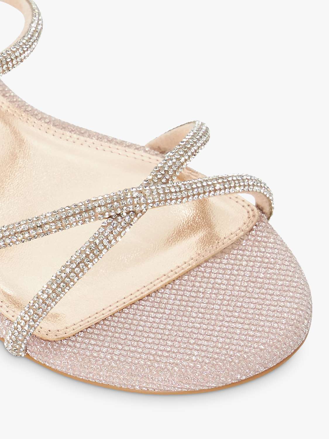 Buy Dune Nightingale Diamante Strappy Sandals, Rose Gold Online at johnlewis.com