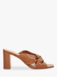 Dune Maizing Soft Leather Twist Mules, Tan