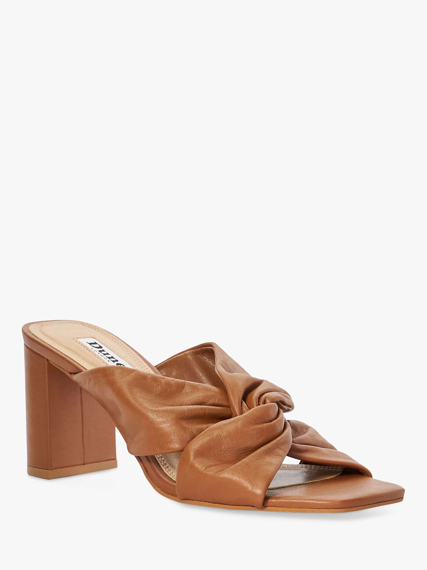 Buy Dune Maizing Soft Leather Twist Mules, Tan Online at johnlewis.com