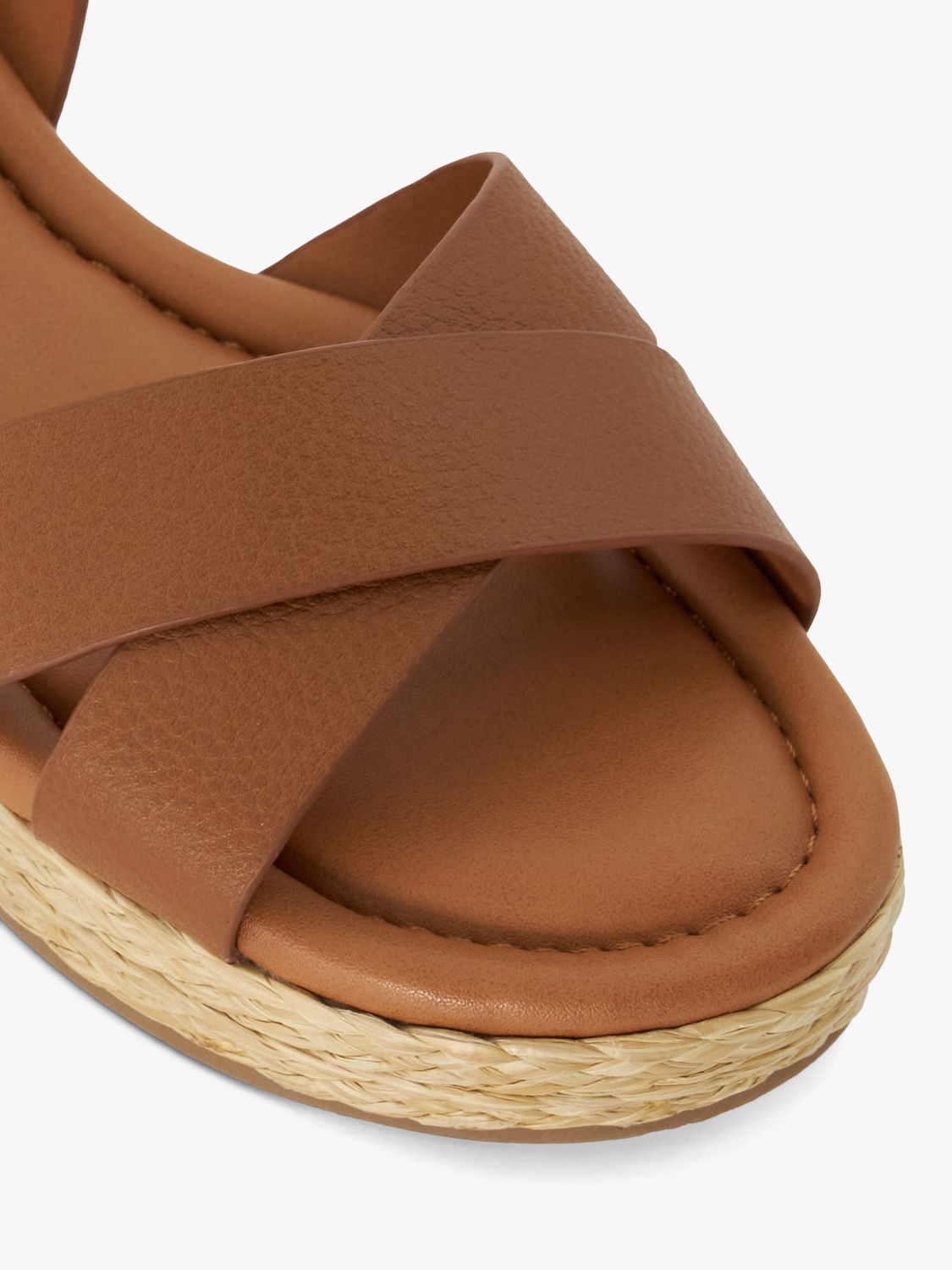 Buy Dune Linnie Leather Cross Strap Sandals, Dark Tan Online at johnlewis.com